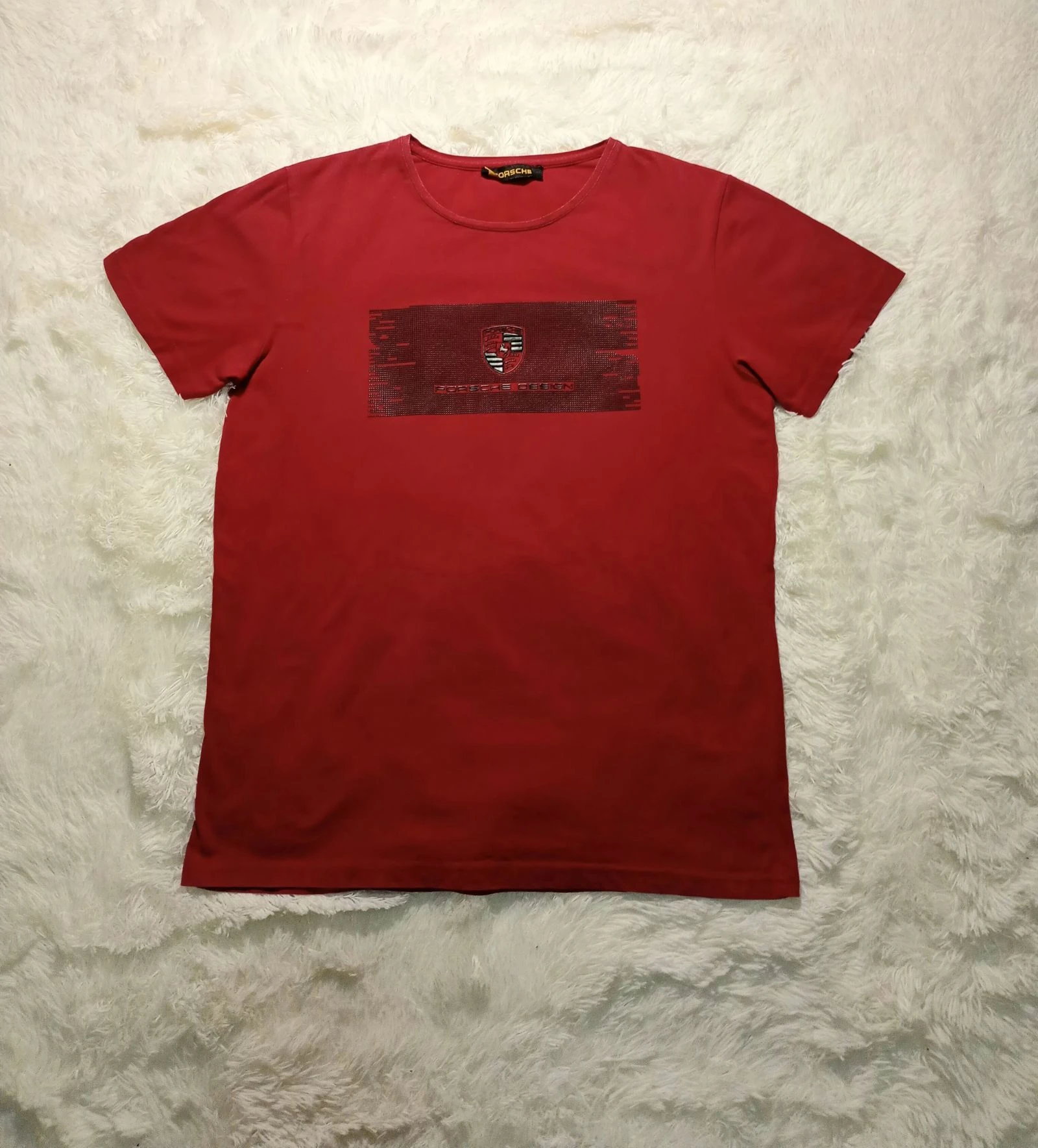 Vintage Porsche Design Logo T-Shirt Red Size L